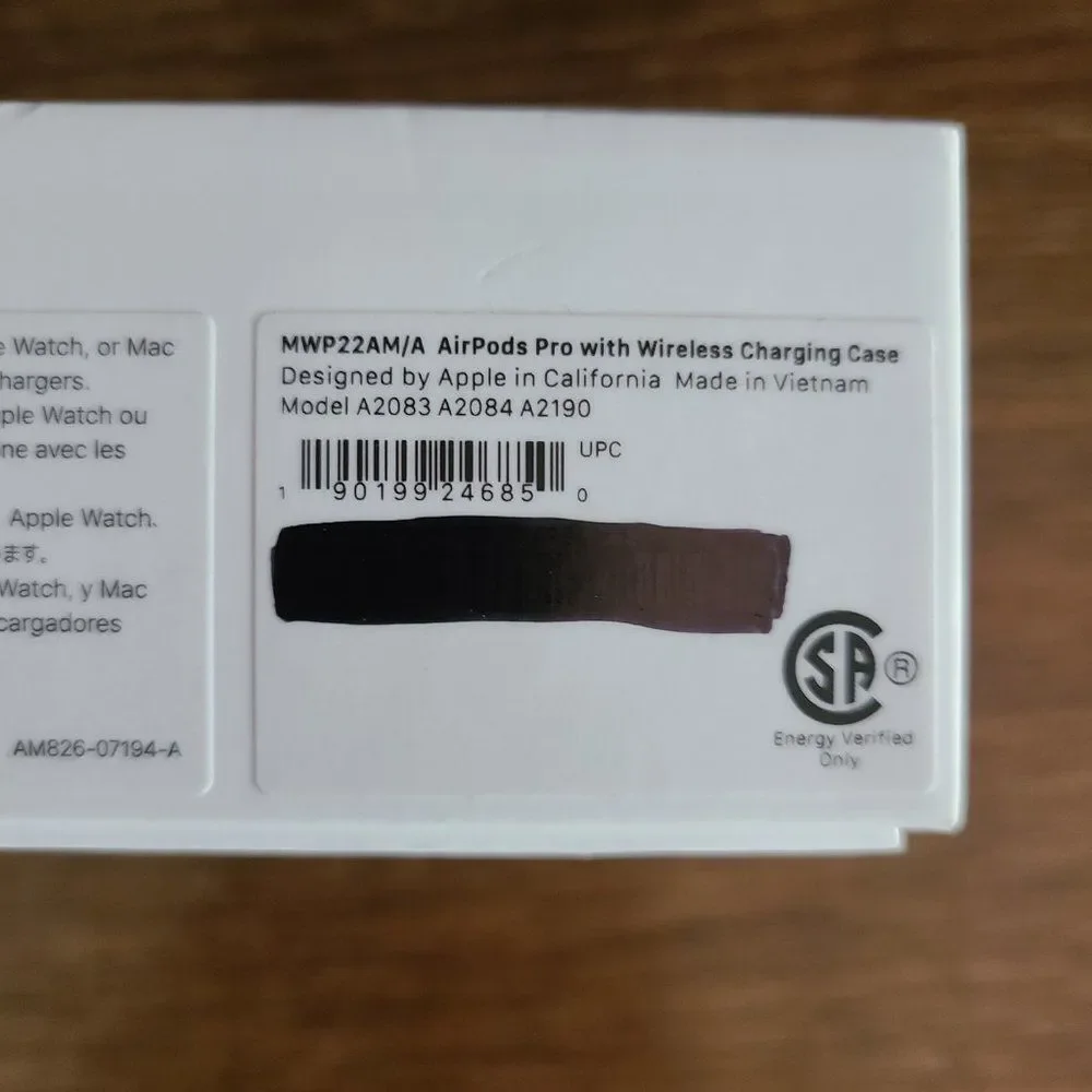 Authentic Replacement Empty BOX ONLY For Apple AirPods Pro - White